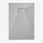 Receveur de douche rectangulaire soho en r�sine smc extra - plat, antid�rapant sklum gris clair 90 x ...