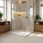 Receveur de douche en r�sine couleur blanc 80x80 cm avec grille et bonde - showey