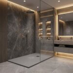 Receveur de douche en r�sine couleur ciment 90x120 cm avec grille et bonde - showey