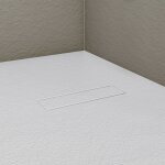 Receveur de douche soma aspect pierre extra - plat blanc