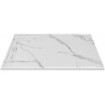 Receveur de douche extra plat  poser ou  encastrer recoupable en rsine smc - blanc marbr - 140 x ...