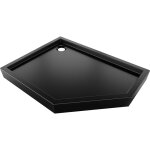 Receveur pentagonal gauche mexen flow + 90 x 80 cm, noir mat - 46p708090lh