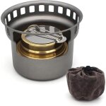 R�chaud � alcool en titane, br�leur � alcool, po�le bois d'ext�rieur avec supports, camping multi - combustibl ...