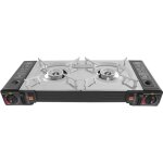 Rchaud  gaz de camping,  2 feux, avec plaque de cuisson, 45 x 24 cm, pour l'extrieur et l'intrieur, ...
