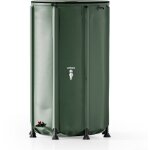Wiltec - rcuprateur eau de pluie pliable 500 litres, citerne souple en pvc avec fermeture clair, robinet ...