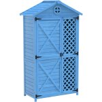 Redom - cabane � outils de jardin ext�rieure en bois bleu �tanche sans maintenance - 90 x 57 x 175 cm ...