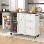Lot de cuisine, chariot de service avec plan de travail extensible, armoire de cuisine, chariot de cuisine, ...