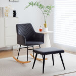 Redom - légante chaise à bascule grise de 84 cm de haut et 43 cm de largeur d'assise - comprend un repose ... Redom - légante chaise à bascule grise de 84 cm de haut et 43 cm de largeur d'assise - comprend un repose ...