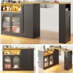 Redom - table de bar rotative à 360° (corps principal : 108 x 39, 6 x 97 cm), meuble noir mat avec bureau ... Redom - table de bar rotative à 360° (corps principal : 108 x 39, 6 x 97 cm), meuble noir mat avec bureau ...