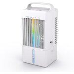 Refroidisseur d'air portable ventilateur vaporatif silencieux avec 3 vitesses veilleuse 7 couleurs minuteur ...