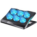 Refroidisseur pc portable avec 6 ventilateurs silencieux, volume d'air rglable, hauteur rglage pour ...