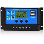 R�gulateur de charge de panneau solaire pwm, 12 v / 24 v, 20 a, �cran lcd, double port usb - lntyq