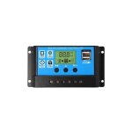 Rgulateur de charge de panneau solaire pwm, 12 v / 24 v, 30 a, cran lcd, double port usb - -
