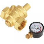 R�gulateur de pression d'eau r�glable dn25, soupape de r�duction de pression en laiton avec jauge