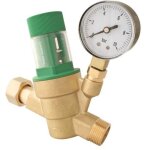 R�gulateur de pression � membrane m�le �crou tournant 20 / 27 avec manom�tre 104010218