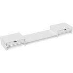 Homcom - rehausseur écran - support écran d'ordinateur - longueur, angle réglables - blanc Homcom - rehausseur écran - support écran d'ordinateur - longueur, angle réglables - blanc
