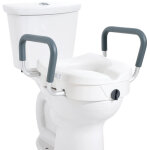 Rehausseur de toilette 127 mm de haut, siege de toilette sureleve charge 158, 7 kg, installation a verrouillag ...