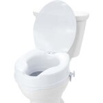 Rehausseur de toilette universel 100 mm de haut, siege de toilette sureleve charge 136 kg, en pp resistant, ...