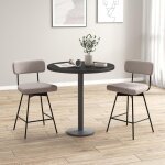 Lot de 2 tabouret de bar hauteur assise 65 cm, tabouret bar 4 pieds pivotant, chaise de bar rembourre, ...