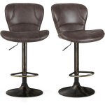 Relax4life - lot de 2 tabouret bar pivotant, chaise de bar industrielle en similicuir avec cadre métallique, ... Relax4life - lot de 2 tabouret bar pivotant, chaise de bar industrielle en similicuir avec cadre métallique, ...