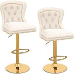 Relax4life lot de 2 tabouret bar rembourr, chaise de bar pivotante  360, chaise haute bar en velours, ...