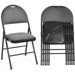 Relax4life - lot de 4 chaise pliante, chaise visiteur pliable avec sige rembourr, chaise de confrence ...