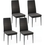 Lot de 4 chaise salle � manger en simili cuir, chaise cuisine sans accoudoirs avec dossier haut rembourr�e, ...