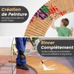 Relax4life all�e de jardin d�roulant en bois 216cm, chemin de potager enroulable avec surface antid�rapante, ...