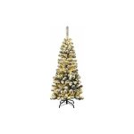 Relax4life arbre de nol au crayon floqu de neige avec led, base pliable en mtal, sapin de nol artificiel ...