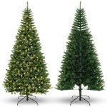 Arbre de nol lumineux, vert, pe, pvc, plastique pulvris en fer, pe, pvc ignifug, 1137 points, 360 ...