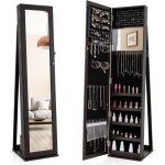 Relax4life - armoire  bijoux avec miroir pleine longueur, armoire a bijoux avec miroir sur pieds, verrouillab ...