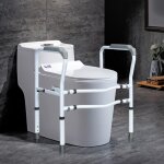 Cadre toilette scuris, rehausseur wc adulte, barre d'appui wc avec accoudoirs, hauteur et largeur rglables, ...