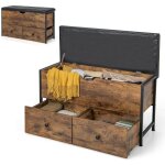 Relax4life coffre de rangement avec 2 tirroirs dtachable, banc de rangement avec coussin d'assise, armoire ...