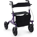 Relax4life dambulateur 4 roues pliable lger aluminium, rollator avec roues tout - terrain, hauteur ...