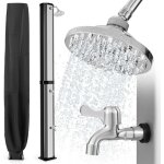 Douche solaire 60 l avec pommeau de douche robinet pour douche de pieds housse de protection eau chaude ...