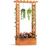 Relax4life - jardinire surleve verticale avec treillis latral&suprieur et trous de drainage, lit ...