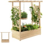 Relax4life - jardinire surleve verticale avec treillis latral&suprieur et trous de drainage, lit ...