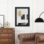 Relax4life - miroir mural rectangulaire 60x80 cm, grand miroir avec cadre en bois d'hva massif, miroir ...