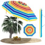 Parasol de plage, parasol inclin pliable portable avec ancrage pour sable, protection solaire, sac de ...
