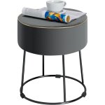 Pouf rond rembourr�, tabouret de coiffeuse avec base en m�tal stable et patins antid�rapants, repose ...
