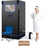 Sauna � vapeur portable, tente sauna portable vapeur 3l avec temp�rature 9 niveaux, cadre inox, chaise ...