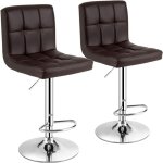 Tabouret bar, chaise de bar pivotante en similicuir, hauteur 65 - 85 cm, siège rembourré, dossier incurvé, ... Tabouret bar, chaise de bar pivotante en similicuir, hauteur 65 - 85 cm, siège rembourré, dossier incurvé, ...