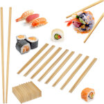 Relaxdays 144 paires de baguettes chinoises en bambou naturel, longueur : 24 cm, r�utilisables, natures ...