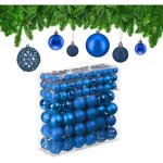 150x boules de nol, paillettes, mates, brillantes, dco sapin, plastique, diamtre 3, 4 et 6 cm, bleues ...