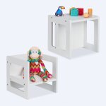Relaxdays, lot de 2 tabourets pour enfants, 2 hauteurs d'assise, hxlxp : 30x30x30 cm, table enfant, mdf, ...
