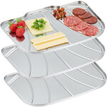 3 plats de service, plateau d'gouttage, acier inoxydable, pour desserts, lavable au lave - vaisselle, ...