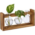 Lot de 3 vases d�coratifs, design rond, tubes � essai, pour fleurs & plantes, 13x28x6, 5 cm, transparent ...
