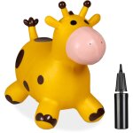 Animal sauteur en forme de girafe, charge maximale : env. 50 kg, sans bpa,  partir de 3 ans, jaune et ...