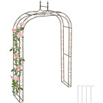 Relaxdays arche de jardin, m�tal, robuste, pour plantes grimpantes, h x l x p : 240 x 155 x 39 cm, marron ...