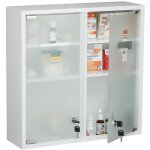Relaxdays - armoire  pharmacie, 2 portes, verrouillable, 3 compartiments, hxlxp : 53x52, 5x15, 5 cm, ...